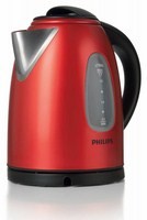 Чайник Philips HD-4665/40 красный с черн., об.1,7л, 2400Вт, пластик/нерж.сталь