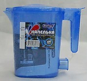 Чайник электрический Капелька, голубой прозрачный