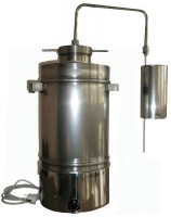 Дистиллятор Владимирский 14л -ЦФБ Т5 (вертикальная царга+2 термометра, широкая горловина, банка сухопарник)