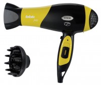 Фен BBK BHD-3225i черный/желтый, Juicy,2200Вт.,2 реж. мощн.,3 тем.-х режима.