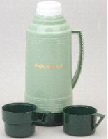 Термос РОСИНКА РОС-201 зеленый, со стеклянной колбой 1,9л, 2 чашки, материал – пластик, стекло
