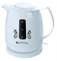 Чайник Centek CT-1064 (бел/рисунок) 1.0л, 2000ВТ, полностью съемная крышка, LED индикатор включения