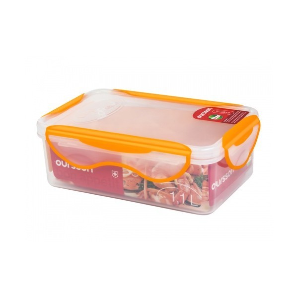 Пластиковый контейнер Oursson CP-0500 S/TO прозрачный с оранжевым_прямоугольная