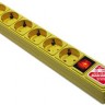 Сетевой фильтр POWER CUBE 3,0 м.5 евро+1 роз., ЖЕЛТЫЙ
