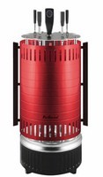 Шашлычница электрическая Pullman PL-1017R красная, двойной ТЭН, книга рецептов в подарок