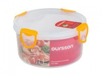 Пластиковый контейнер Oursson CP-1100 R/TO прозрачный с оранжевым_круглая