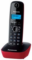 Телефон DECT Panasonic  KX-TG1611 RU-R  черный_красная подставка