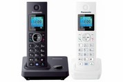 Телефон DECT Panasonic  KX-TG7852 RU1 +дополн. трубка, база чёрная , доп. тубка белая