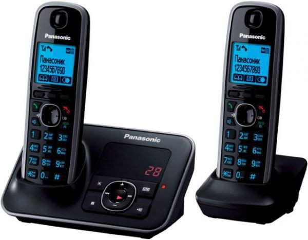 Телефон DECT Panasonic  KX-TG6622 RU-B +доп.трубка , черный