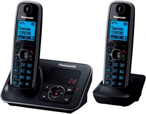47548_enlos.jpg Телефон DECT Panasonic  KX-TG6622 RU-B +доп.трубка , черный