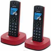 Телефон DECT Panasonic KX-TGC312RUR +доп.трубка черный/красный