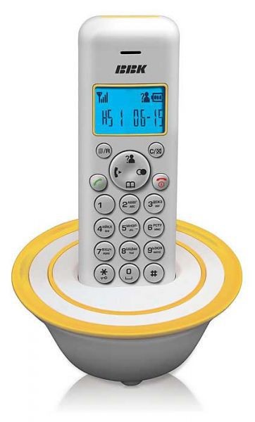 Телефон DECT ВВК BKD-815 бело-жёлтый