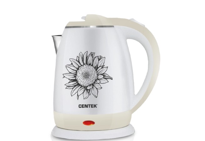 Чайник электрический Centek CT-1026 BEIGE двойной корпус - сталь+пластик