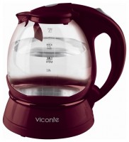 Чайник электрический Viconte VC-3227 термостойкое стекло, бургунди